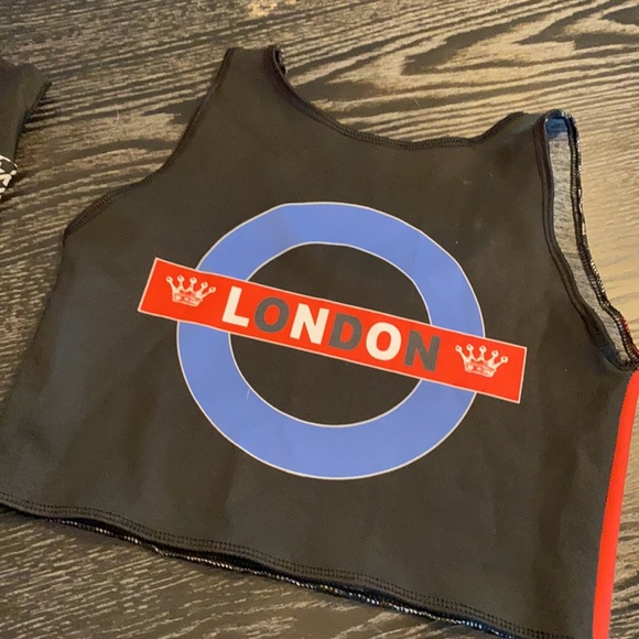 Girl’s sugar Lulu dance set YL YM London checked - Picture 3 of 5